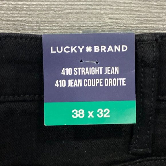 Lucky Brand 410 Jeans Mens 38 x 32 Black Denim Pants Straight Leg - Picture 5 of 13